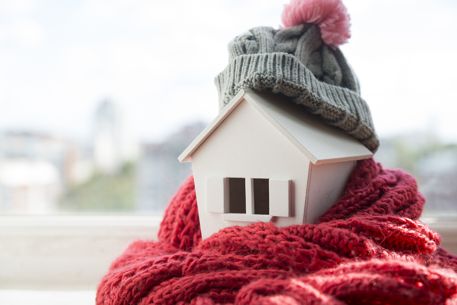 House In Winter - Heating System Concept And Cold Snowy Weather